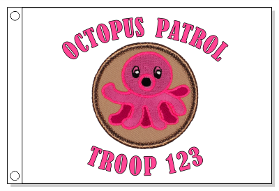 Pink Octopus Emoji Patrol Flag