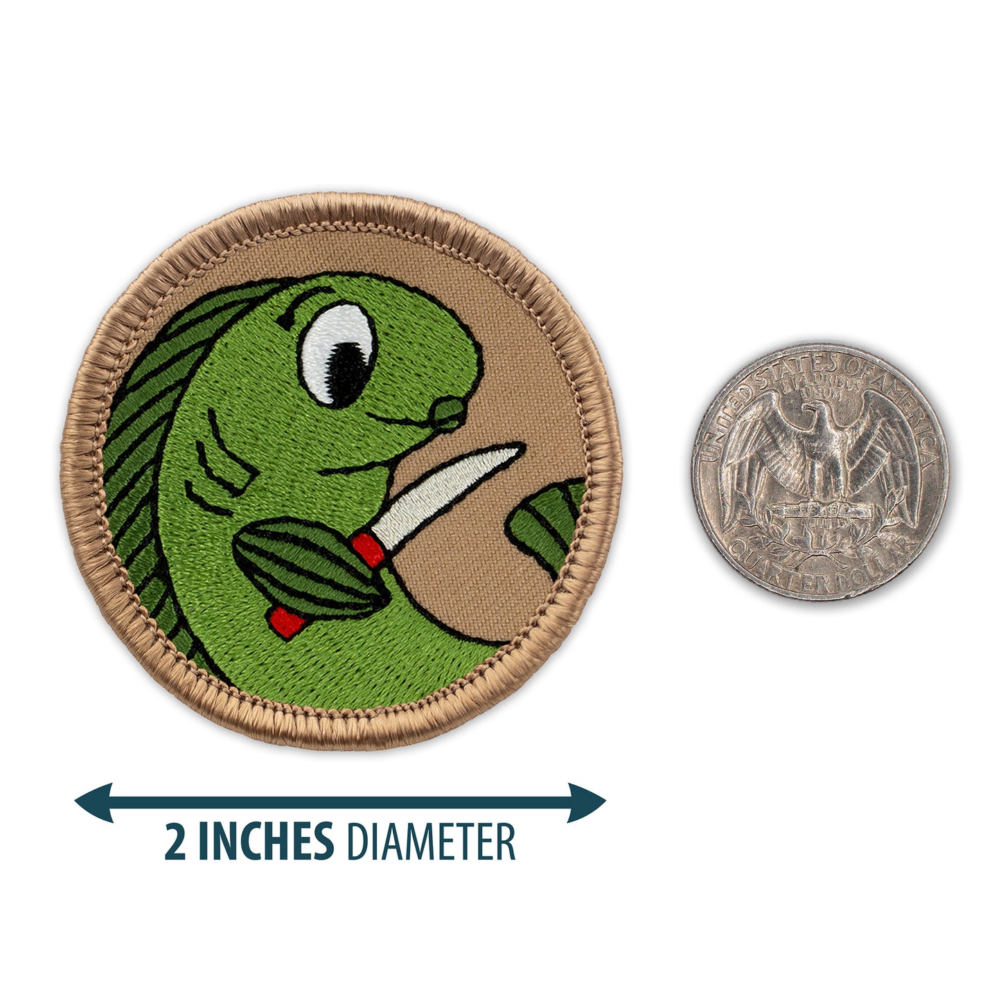 Whittling Fish 2” embroidered scout patrol patches