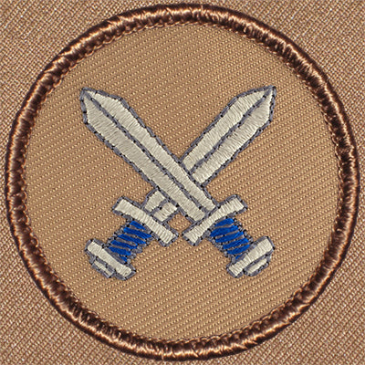 Silver Crossed Swords Patrol Patch Ð Scout Patch