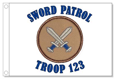 Silver Crossed Swords Patrol Flag