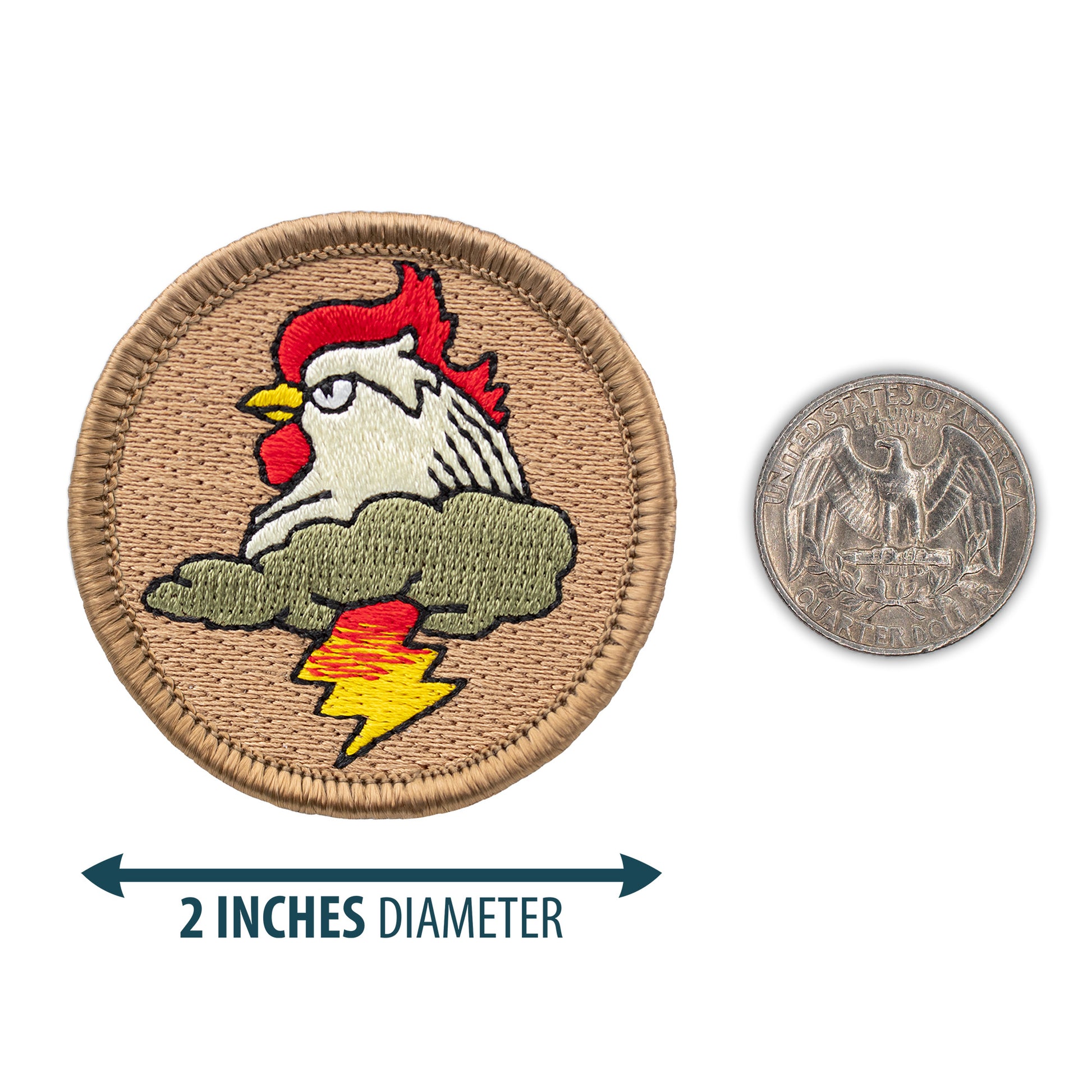 Lightning Chicken 2” embroidered scout patrol patches