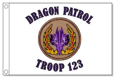 Purple Flaming Dragon Patrol Flag