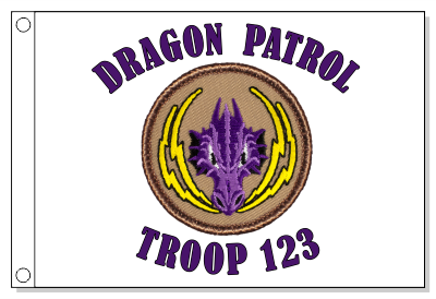 Purple Lightning Dragon Patrol Flag