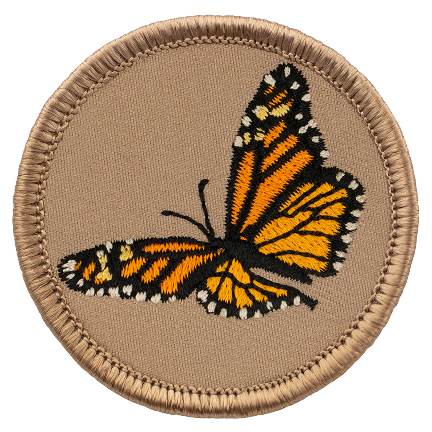 Monarch butterfly iron-on scout patch