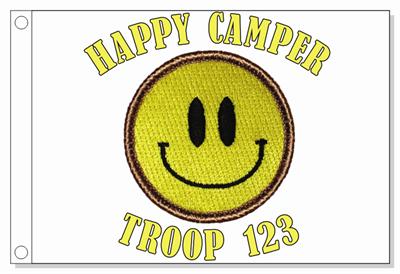 Happy Camper Smiley Patrol Flag