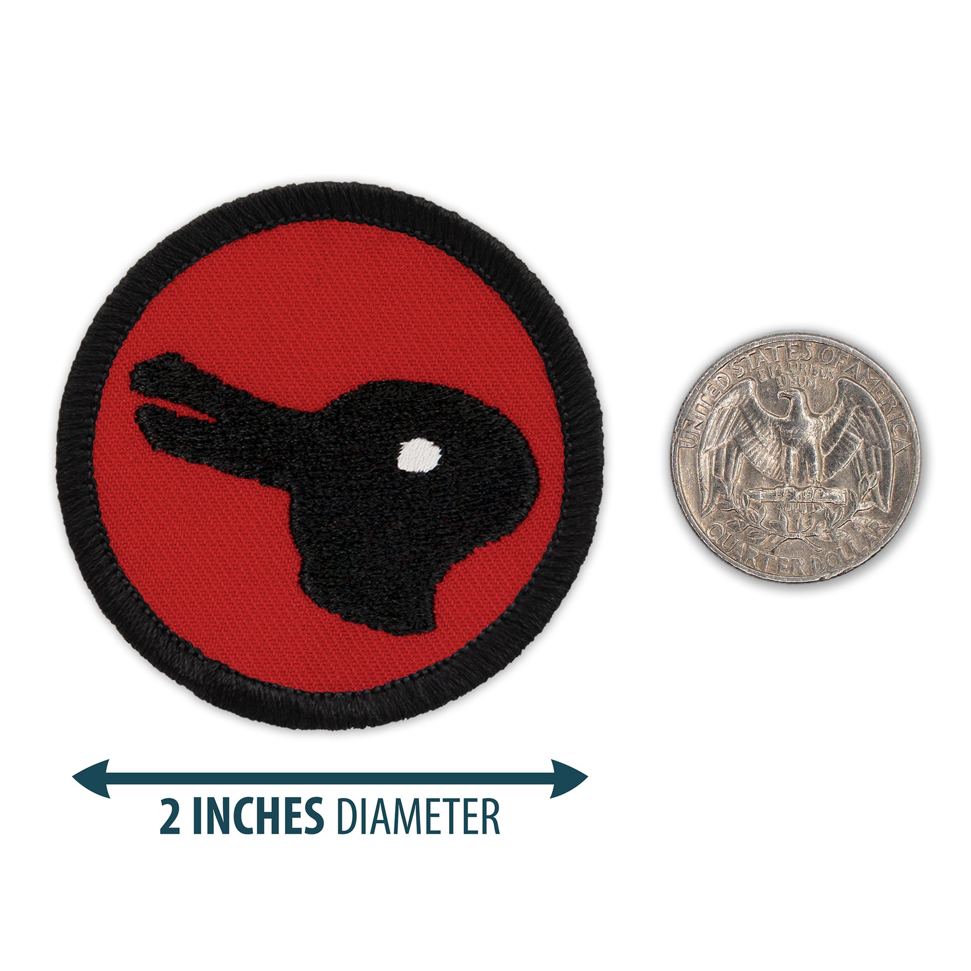 Red & black rabbit duck illusion 2” embroidered scout patrol patches