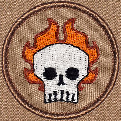 Flaming Skull Patrol Patch Ð Scout Patch