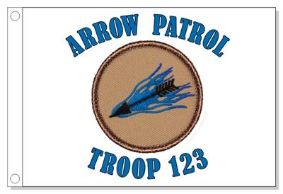 Blue Flaming Arrow Patrol Flag