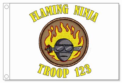 Flaming Ninja Patrol Flag