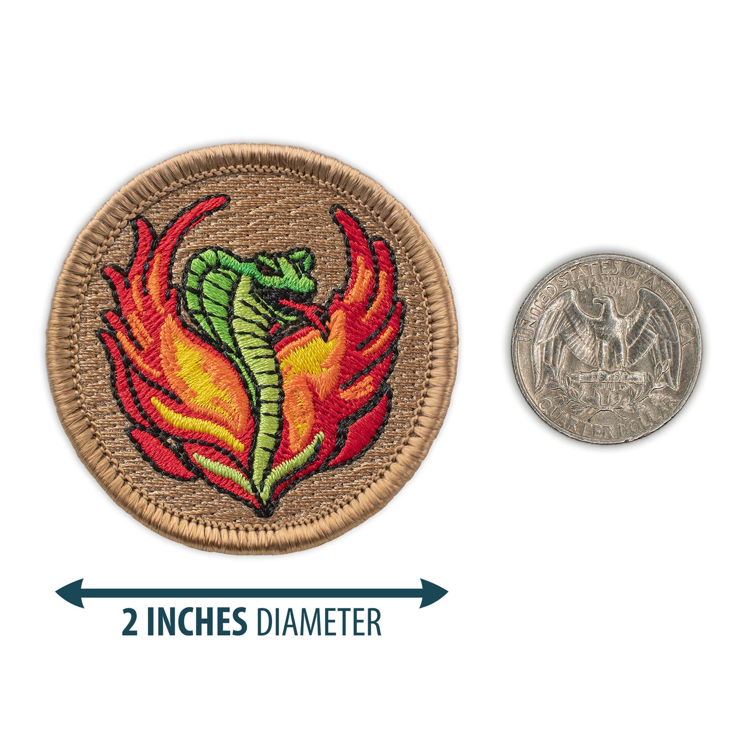 Flaming Phoenix Snake 2” embroidered scout patrol patches