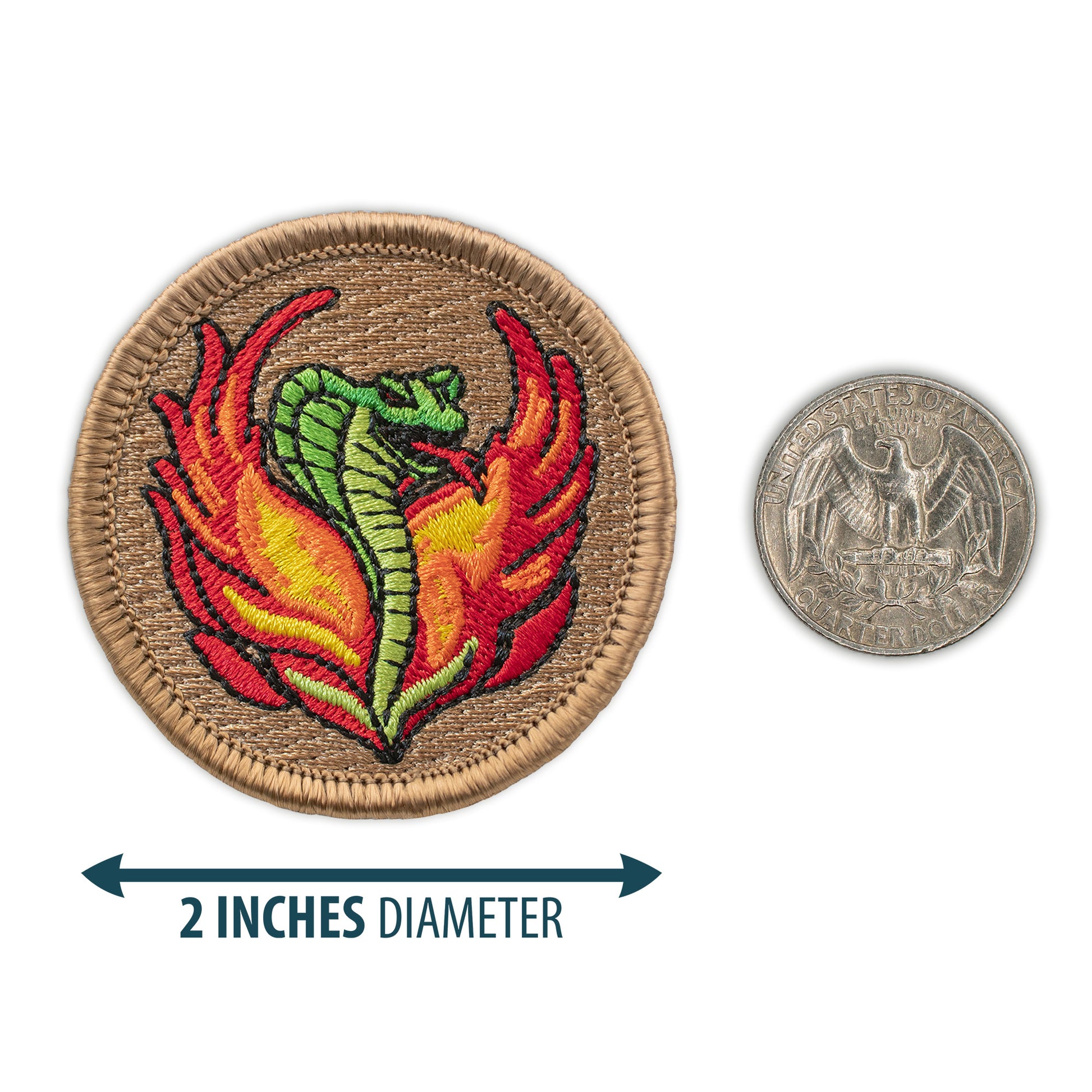 Flaming Phoenix Snake 2” embroidered scout patrol patches