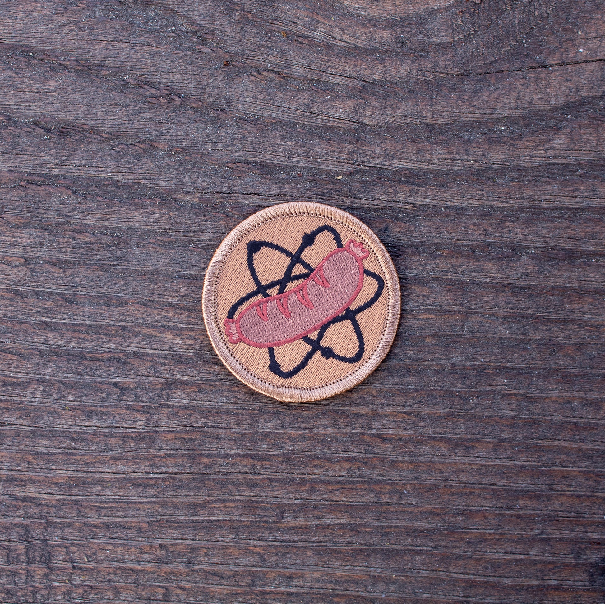 Atomic Sausage iron-on scout patch