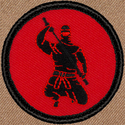 Retro Ninja Silhouette Patrol Patch (#318R) - Sew-on Scout Patch