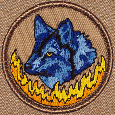 Blue Flaming Wolf Patrol Patch Ð Scout Patch