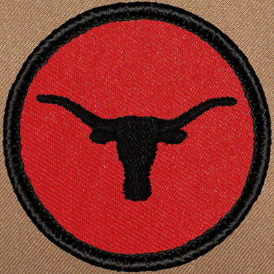 Retro Longhorn Silhouette Patrol Patch (#371R) - Sew-on Scout Patch
