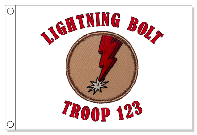 Red Lightning Bolt Patrol Flag