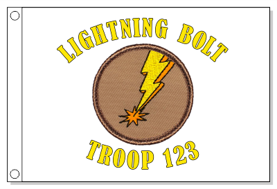 Yellow Lightning Bolt Patrol Flag