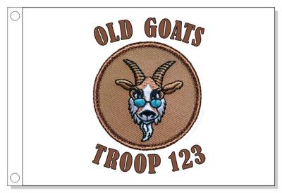 Old Goat with Glasses Patrol Flag