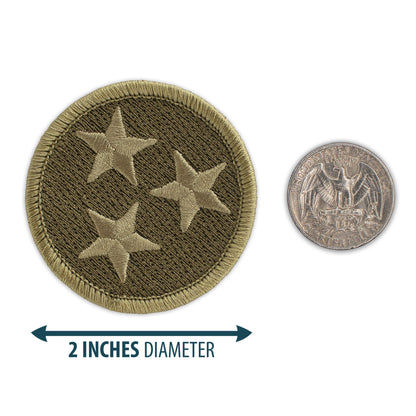 Tennessee Tristar Army Green 2” embroidered flag patches