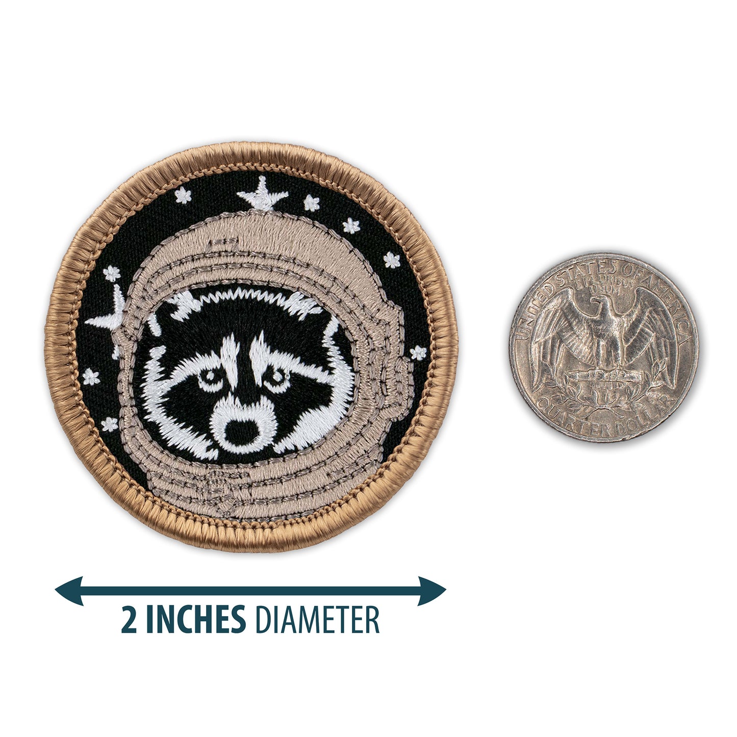 Astronaut raccoon 2” embroidered scout patrol patches