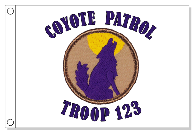 Purple Coyote Silhouette Patrol Flag