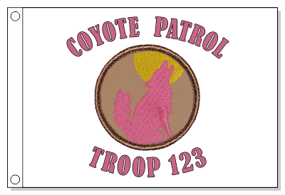 Pink Coyote Silhouette Patrol Flag