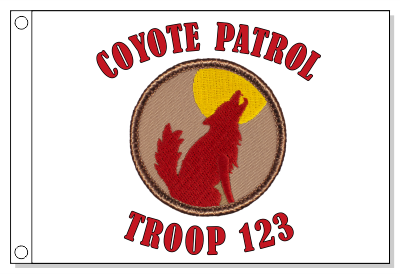 Red Coyote Silhouette Patrol Flag