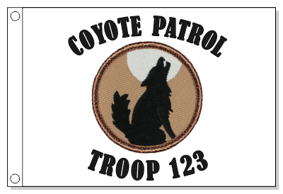 Coyote Silhouette With Moon Patrol Flag