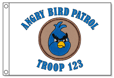Blue Aggravated Bird Patrol Flag