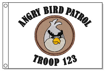 White Aggravated Bird Patrol Flag