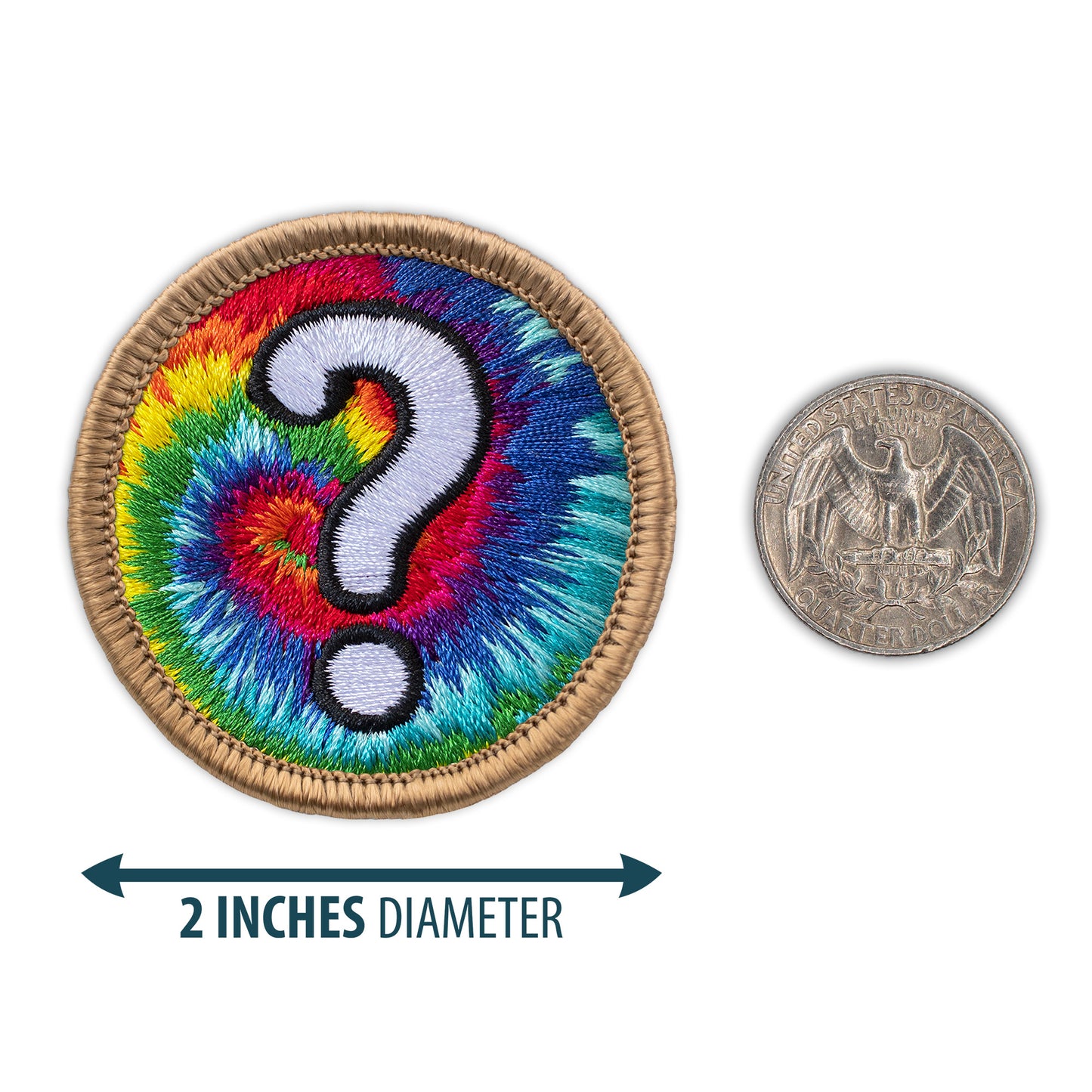 Rainbow question mark 2” embroidered scout patrol patches