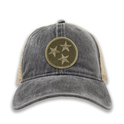 OD Green Subdued Tennessee Tristar Ball Cap or Trucker Hat