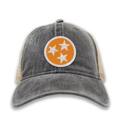 Orange & White Tennessee Tristar Ball Cap or Trucker Hat