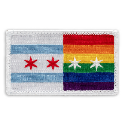 Chicago pride embroidered city flag patch