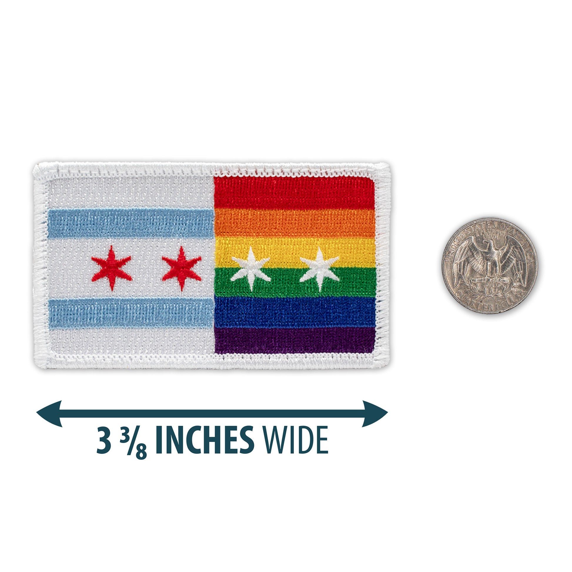 Chicago pride iron-on flag patch