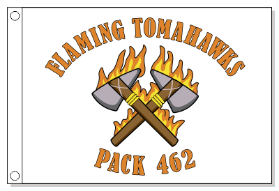 Crossed Flaming Tomahawks Patrol Flag