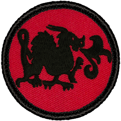 Retro Fire Breathing Dragon Silhouette