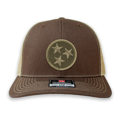 OD Green Subdued Tennessee Tristar Ball Cap or Trucker Hat