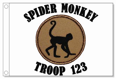 Spider Monkey Silhouette Patrol Flag