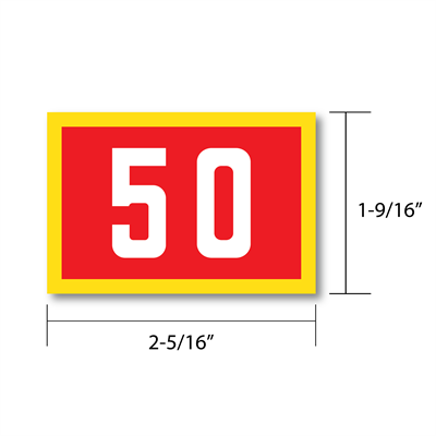 D) Red/Gold Troop 50 Custom Numerals