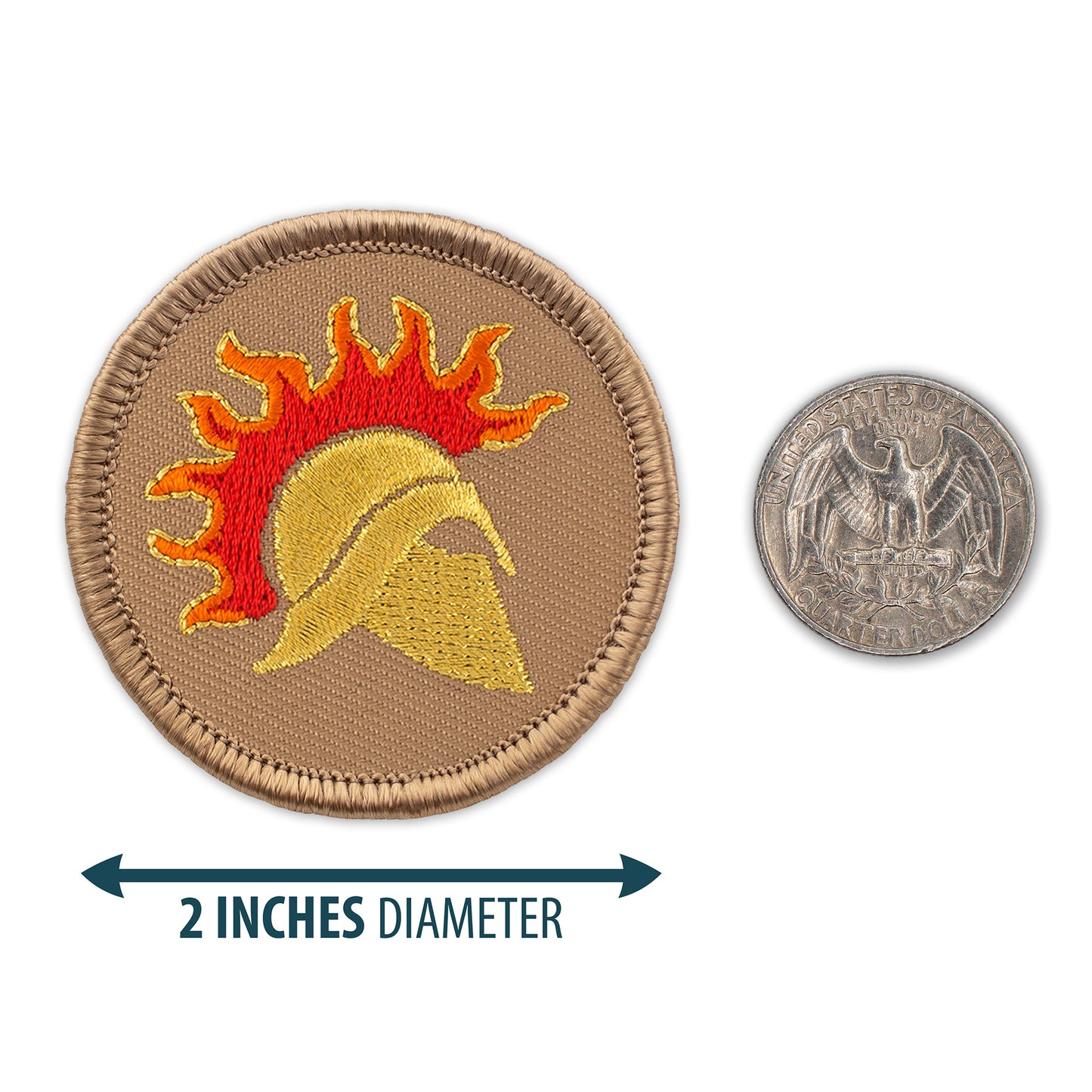 Flaming Spartan Helmet Patrol Patch