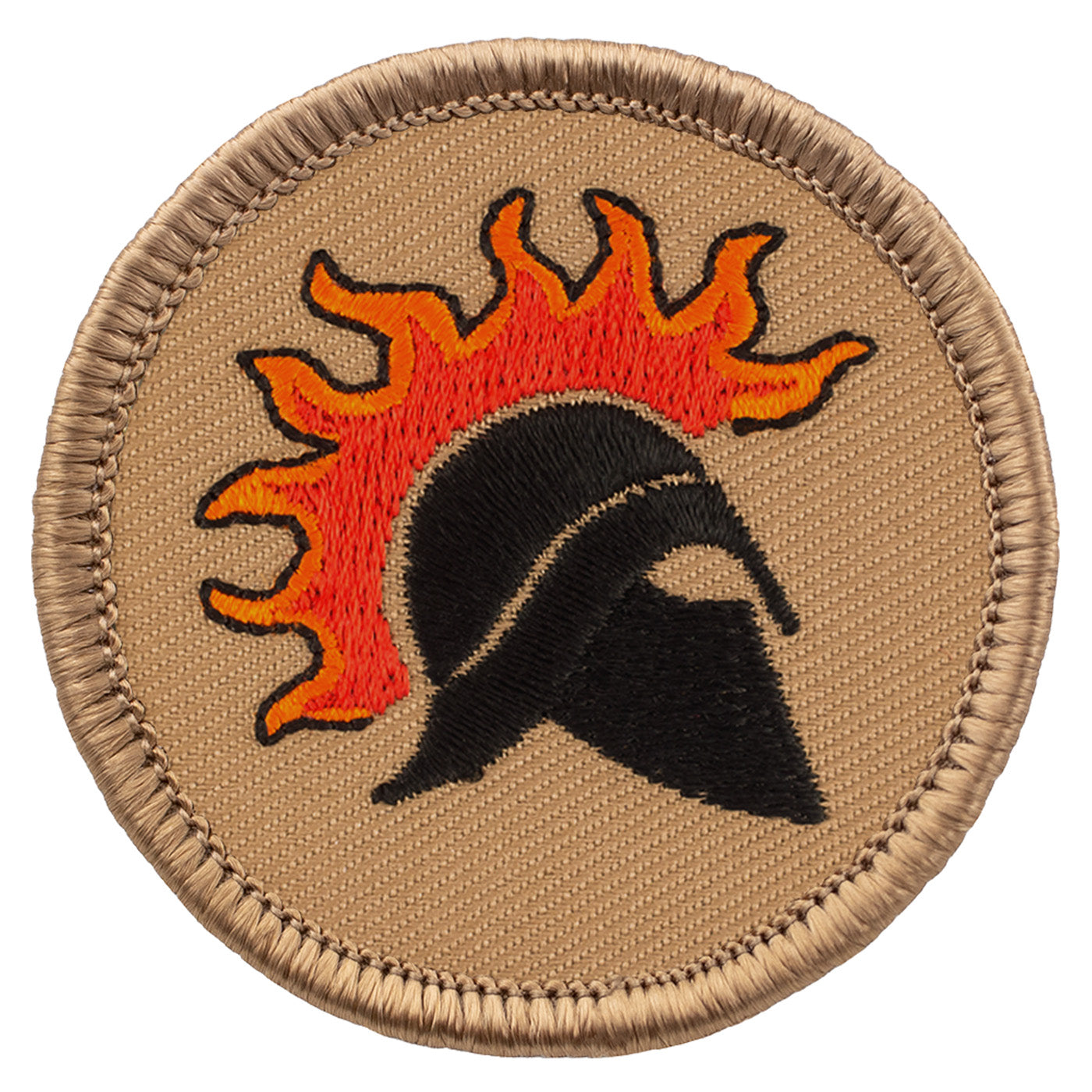 Flaming Spartan Helmet Patrol Patch