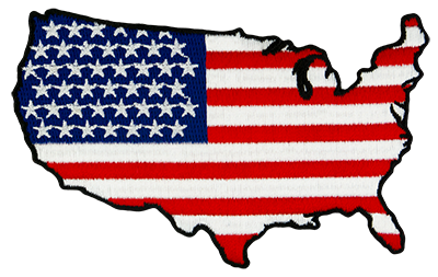 US Flag Map Patch