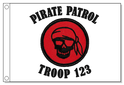 Retro Pirate Skull Patrol Flag
