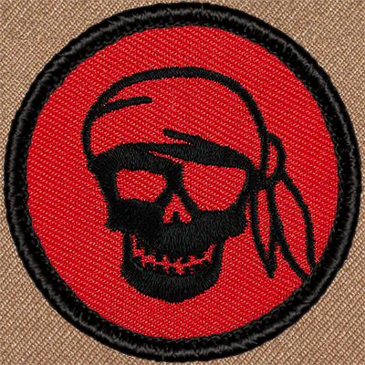Retro Pirate Skull Patrol Patch (#522R) - Sew-on Scout Patch