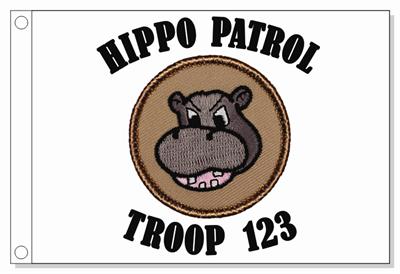 Gray Hippo Patrol Flag