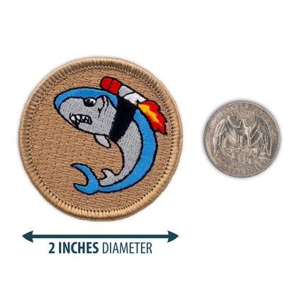 Rocket Shark 2” embroidered scout patrol patches