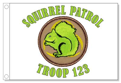 NEON Biohazard Squirrel Patrol Flag
