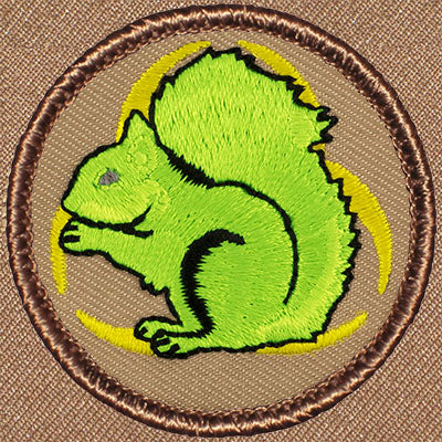 Neon Biohazard Squirrel (#542) Ð Scout Patch