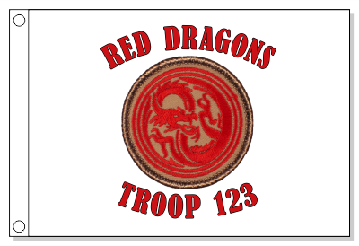 Red Chinese Dragon Patrol Flag